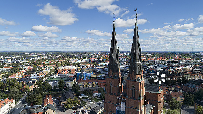 乌普萨拉大教堂航拍图片素材