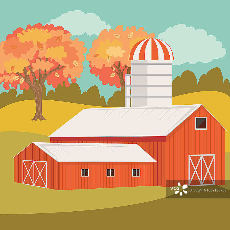 乡村秋季农场景象图片素材