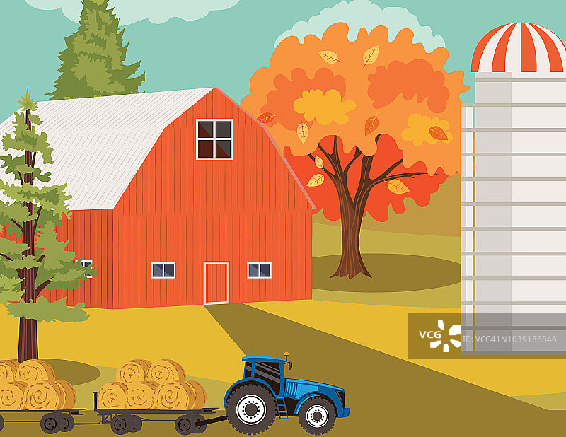 乡村秋季农场景象图片素材