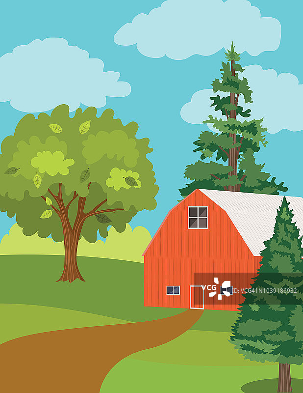 夏季乡村农场风光图片素材