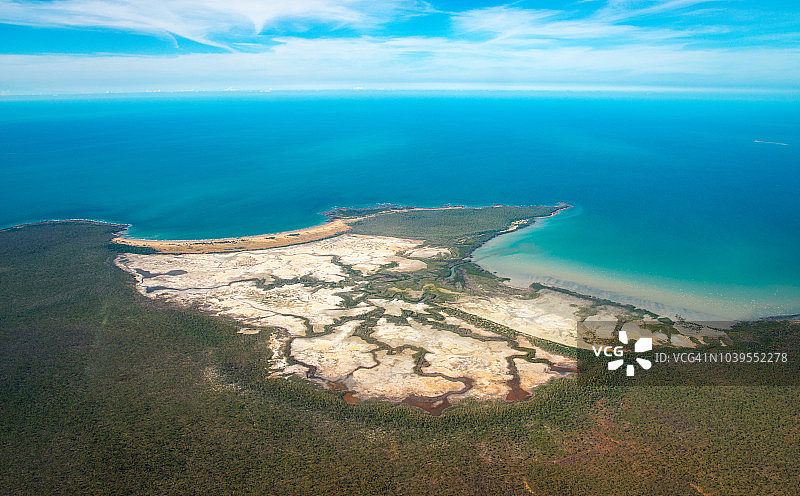 澳大利亚北部领地阿拉弗拉海边缘景观鸟瞰图图片素材