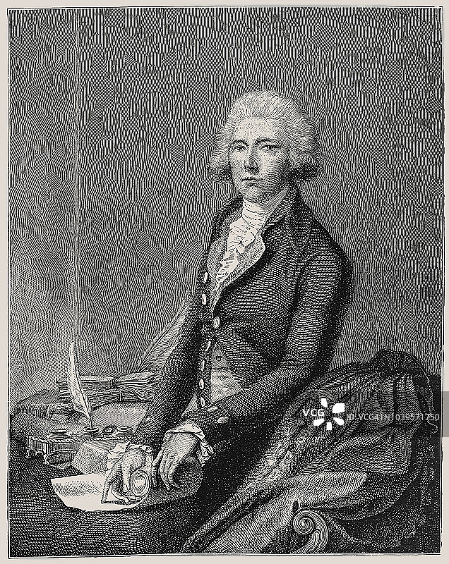 小威廉·皮特（1759年5月28日-1806年1月23日）是18世纪末和19世纪初英国著名的托利党政治家图片素材