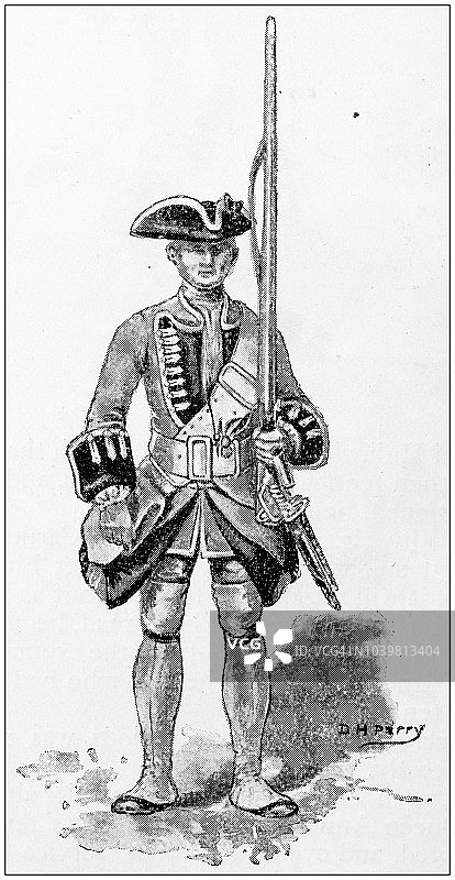 古代绘画插图：皇家军团士兵图片素材