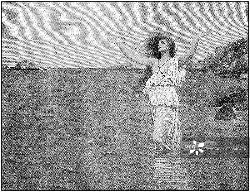 复古绘画插图：阿 Ari阿德涅图片素材