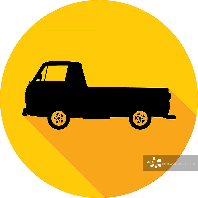金色复古卡车图标图片素材