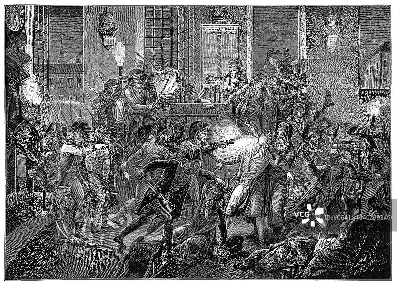 马克西米连·罗伯斯庇尔：法国政治家，1794年被捕图片素材