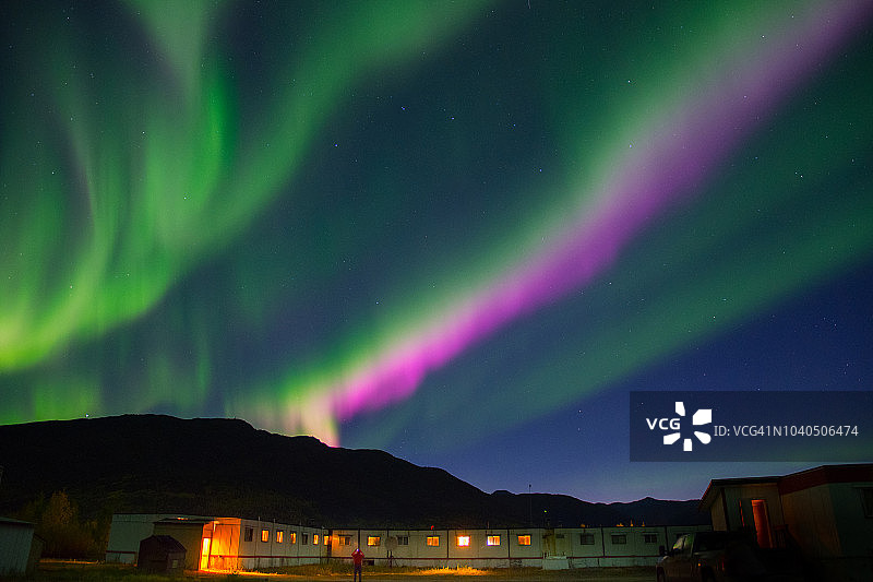 绚丽多彩的北极光图片素材