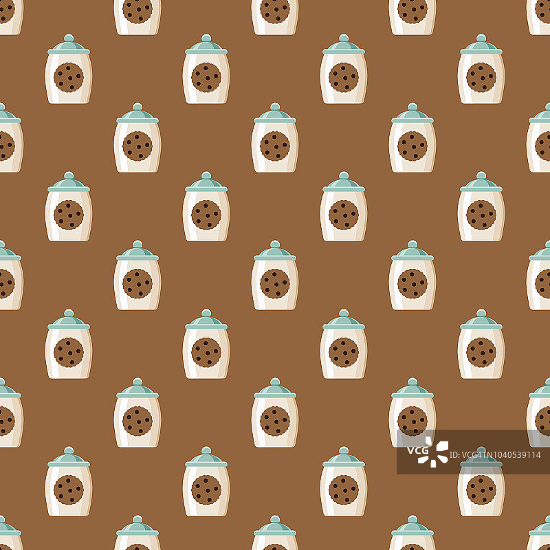 曲奇饼干罐无缝图案图片素材