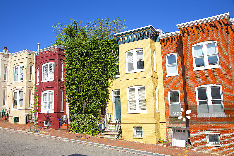 乔治敦一栋完全被葡萄藤覆盖的联排别墅图片素材