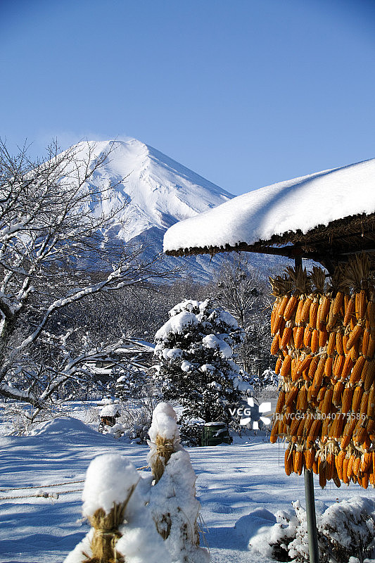 富士山雪景图片素材