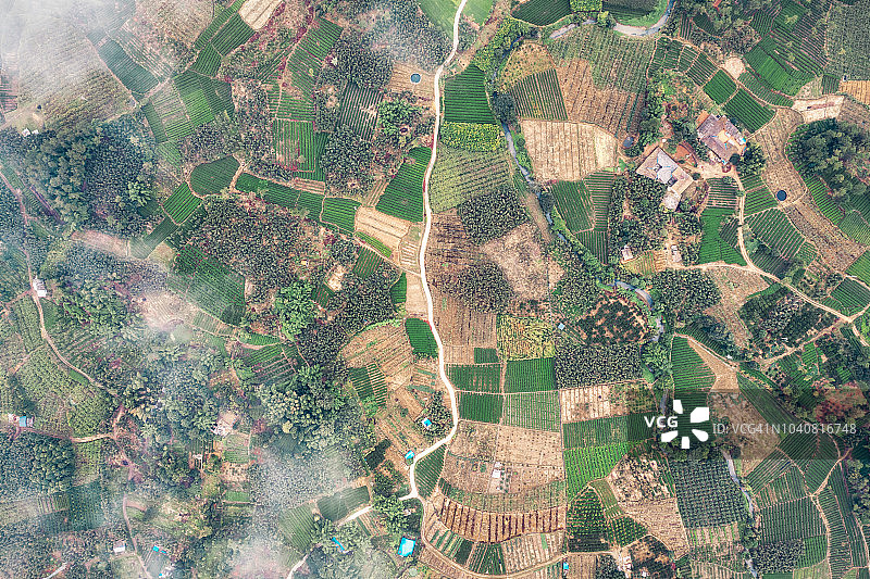 中国农业村庄的无人机照片图片素材