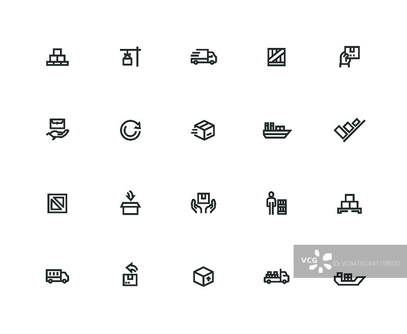 配送图标集-粗线系列图片素材