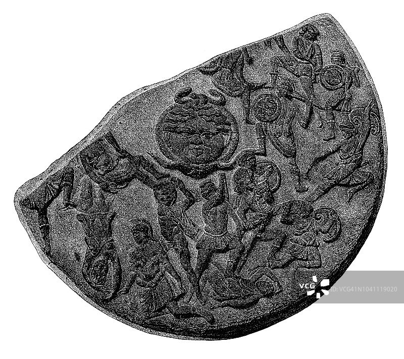 雅典娜·帕特农神庙的盾牌图片素材