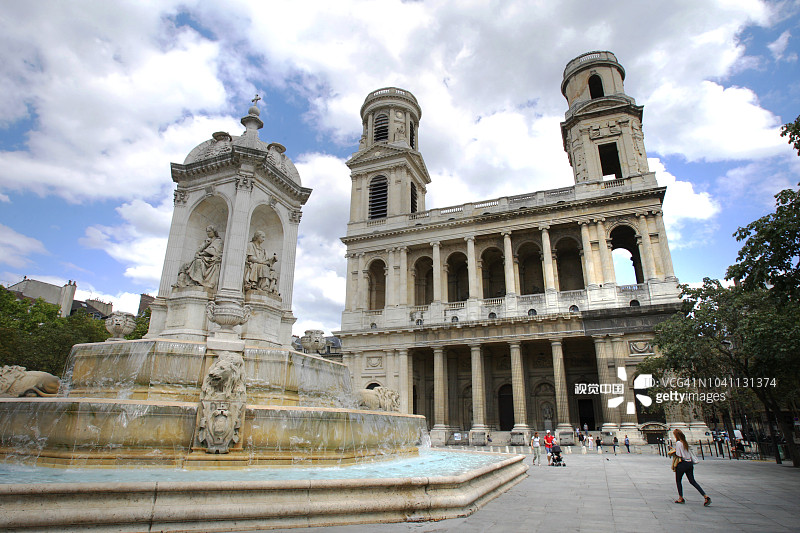 法国巴黎圣叙尔比斯教堂图片素材