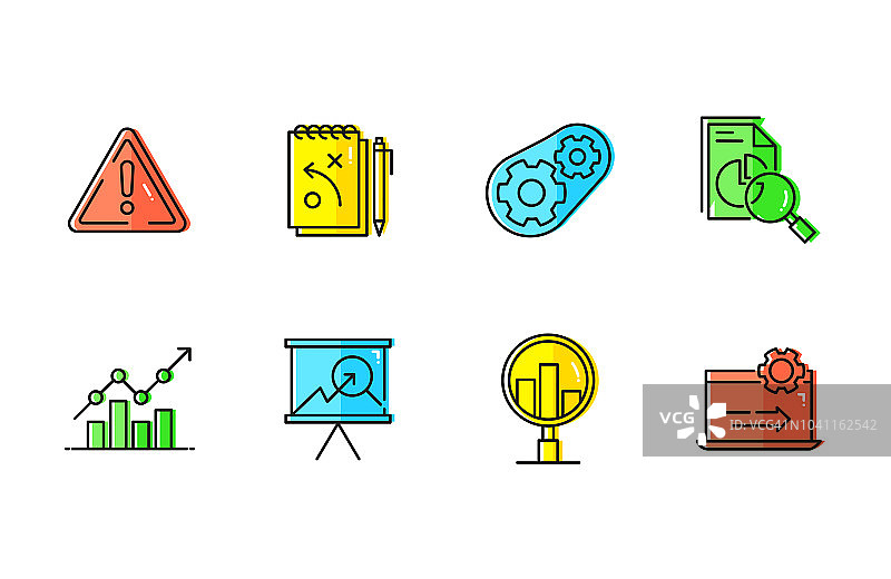 评估领线图标集图片素材