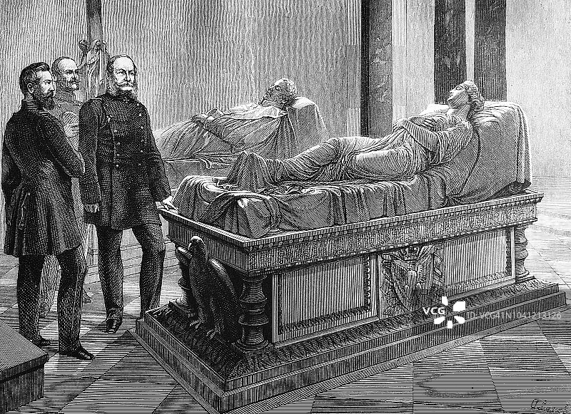 在女王墓前的德国国王图片素材