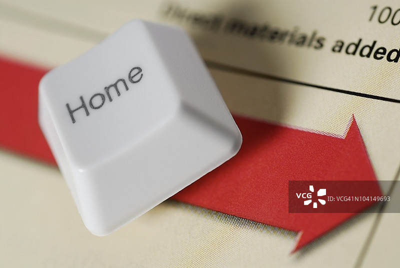 文件上的主页键特写图片素材