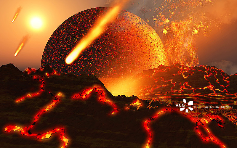 地球和月球的形成图片素材