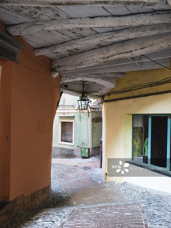 意大利利古里亚圣雷莫老街景图片素材