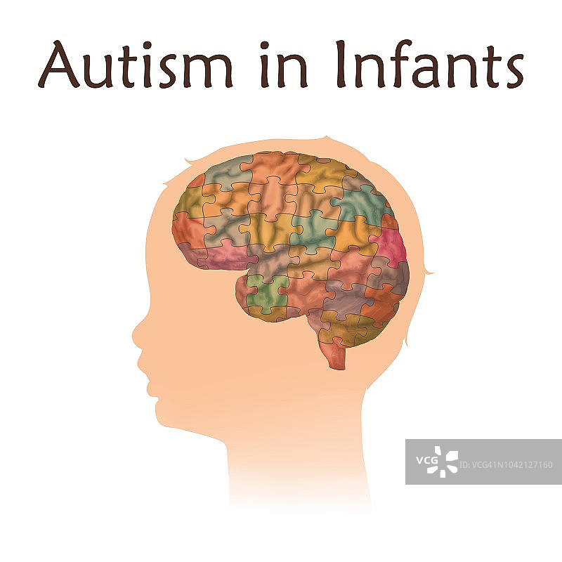 儿童自闭症插画图片素材