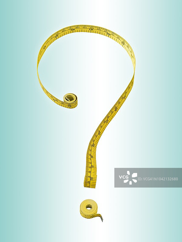 问号形状的卷尺图片素材