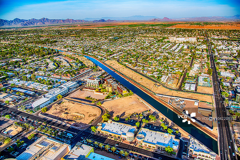 凤凰城供水沙漠运河图片素材