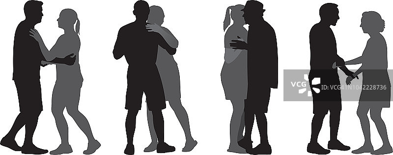 情侣剪影舞蹈图片素材