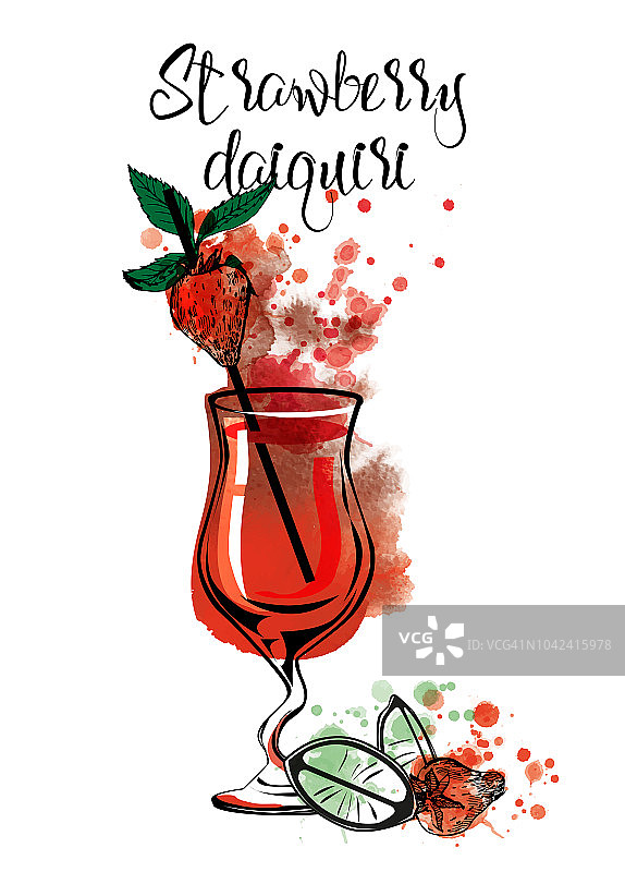 草莓代基里酒图片素材
