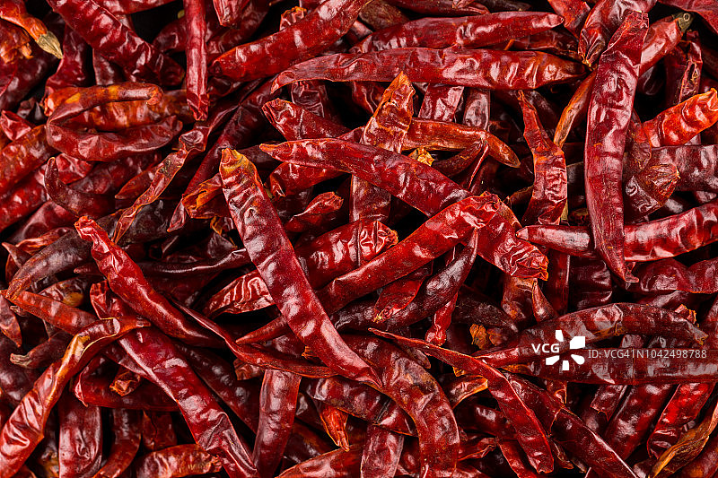 作为食物背景的干辣椒特写图片素材