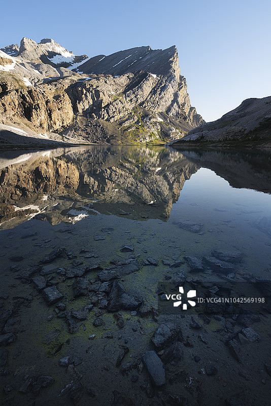 加拿大班夫国家公园摩羯湖日出图片素材