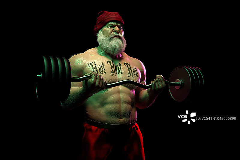 硬汉圣诞老人图片素材