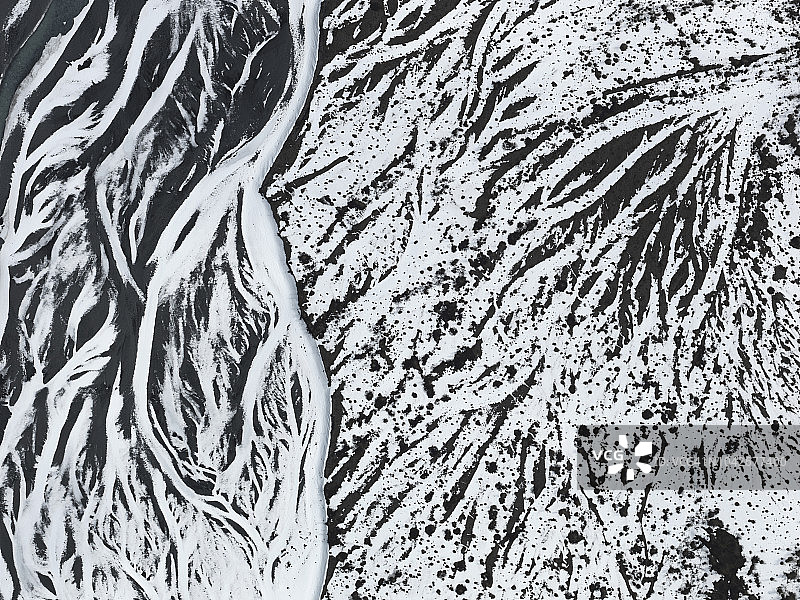 美国阿拉斯加州安克雷奇克尼克山谷殖民地冰川雪地航拍图案图片素材