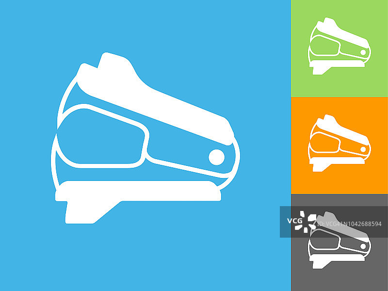 蓝色背景上的起钉器扁平图标图片素材