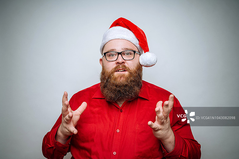 年轻的时尚圣诞老人图片素材