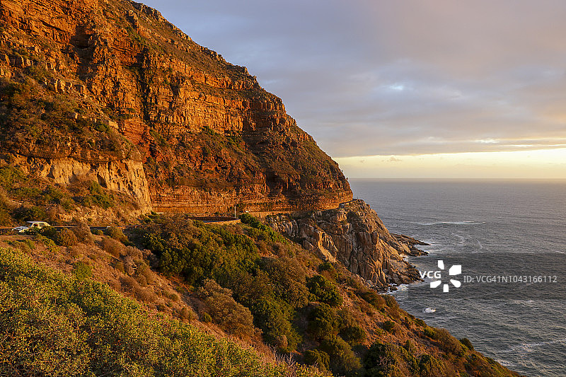 日落时分的查普曼峰 drive，西开普省图片素材