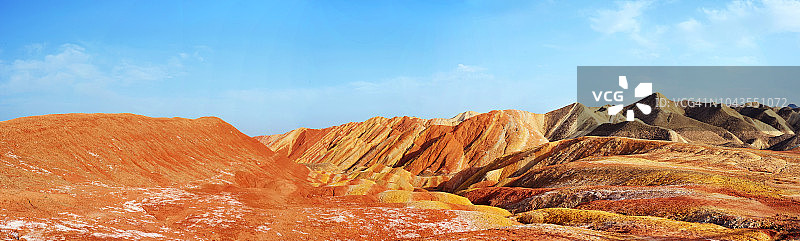 中国甘肃张掖国家地质公园丹霞地貌壮丽全景图片素材