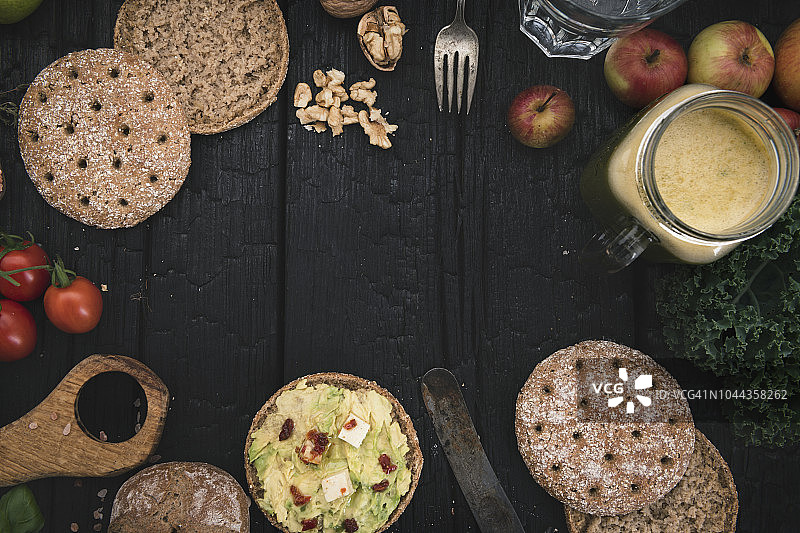 早餐超级食品框架图片素材
