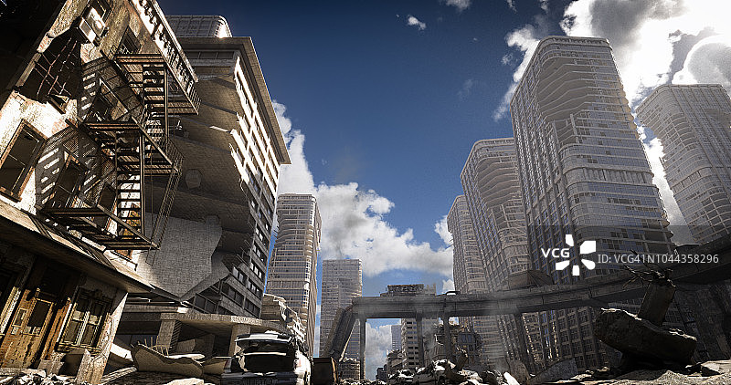 末日后的城市景观（白天）图片素材