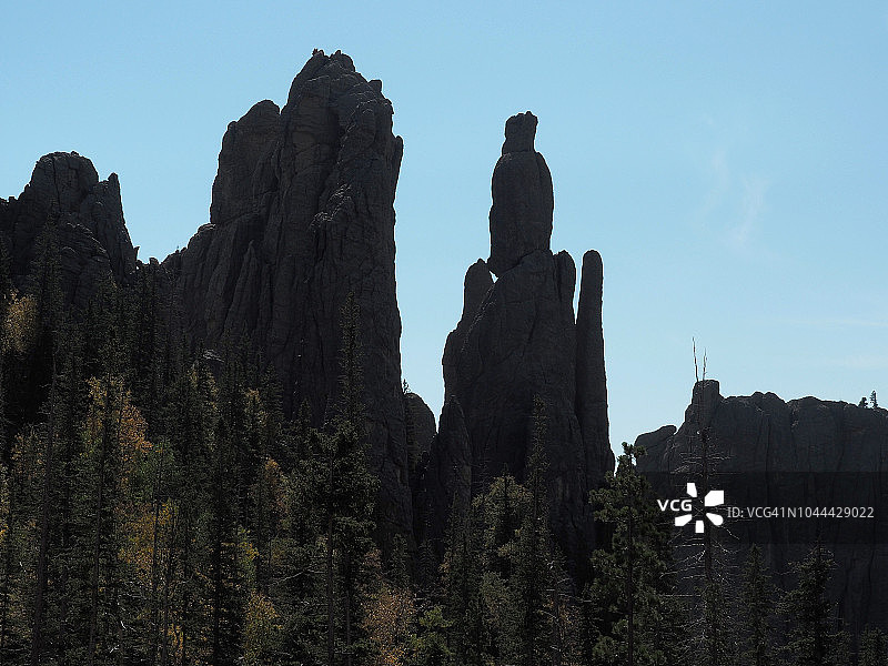 南达科他州大教堂尖顶的岩层图片素材