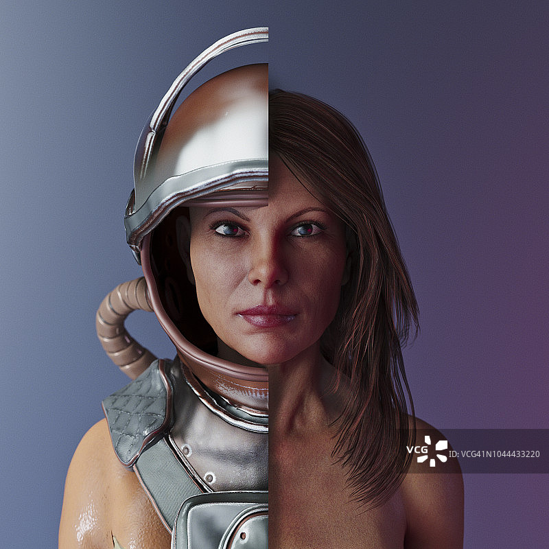 身穿镂空太空服的女人图片素材