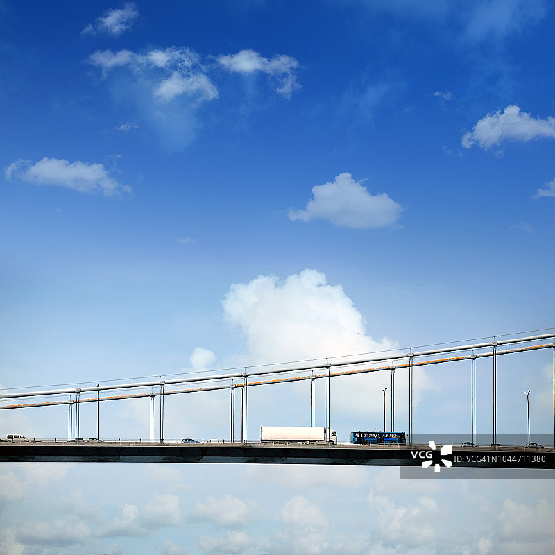 伊斯坦布尔博斯普鲁斯海峡大桥多云天空特写图片素材