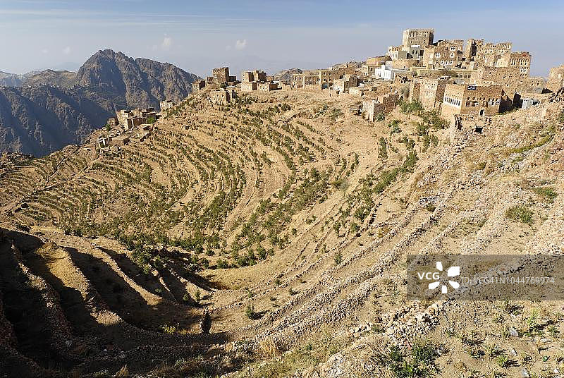 也门沙哈拉山村图片素材