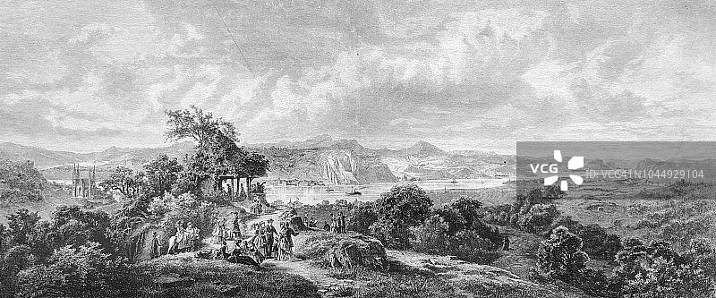 雷马根附近的风景，莱茵河图片素材