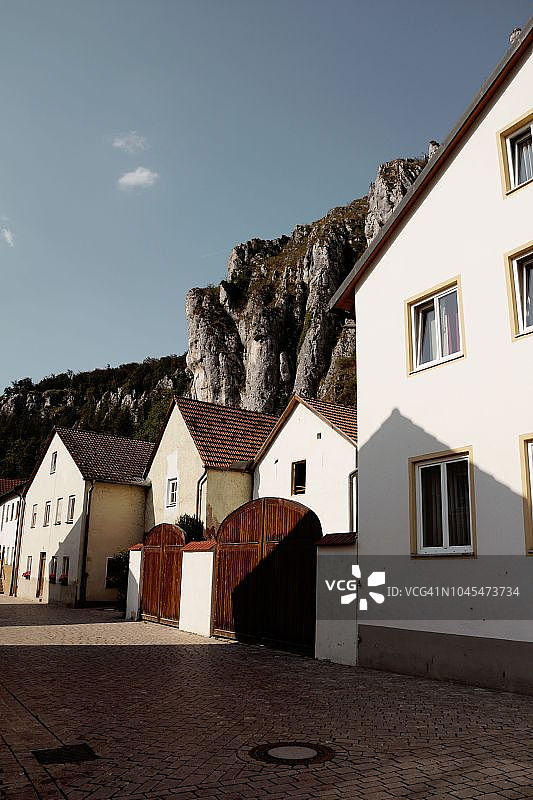 巴伐利亚埃斯林根的美丽小镇风光图片素材