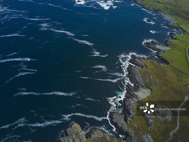 航拍爱尔兰戈尔韦郡伊尼什博芬岛图片素材