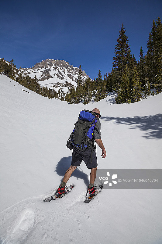 美国爱达荷州迷失河山脉的登山者图片素材