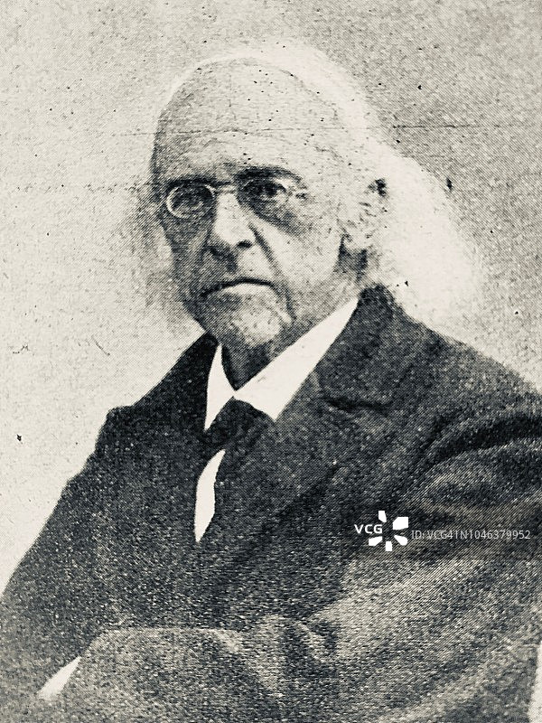 德国历史学家西奥多·蒙森，1817-1903年图片素材