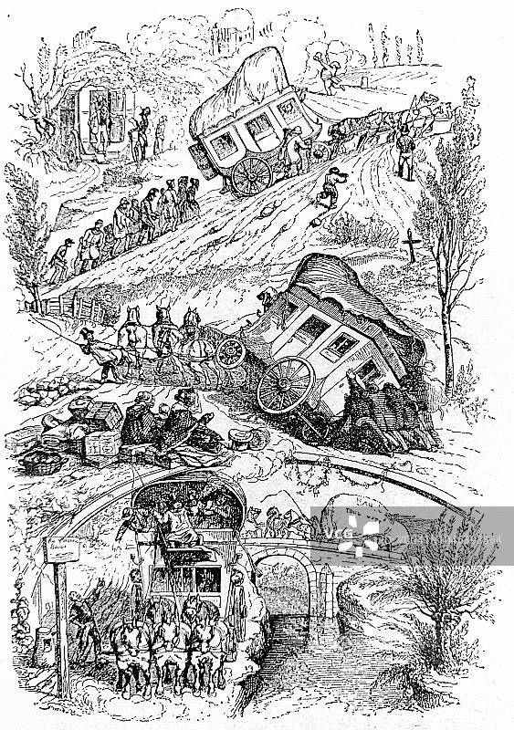 驾驶驿站马车时发生的事故图片素材