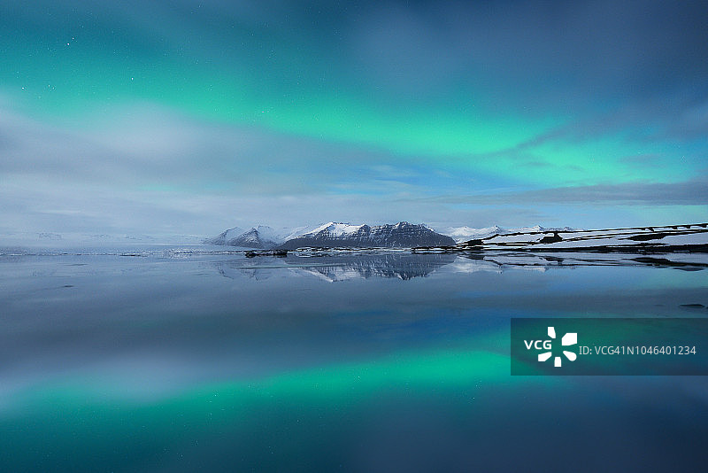冰岛西南部的杰古沙龙冰川泻湖图片素材