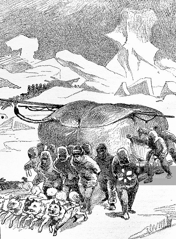 威廉·爱德华·帕里爵士的雪橇，1790-1855图片素材